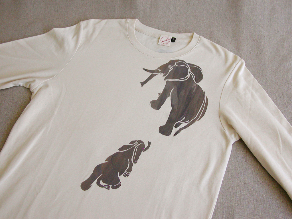 Tシャツ「象の親子」